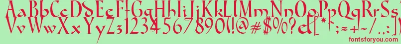 GondolaSd Font – Red Fonts on Green Background