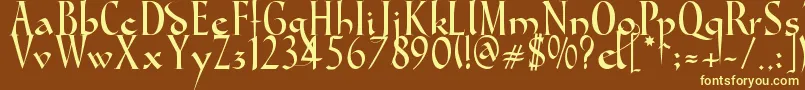 GondolaSd Font – Yellow Fonts on Brown Background