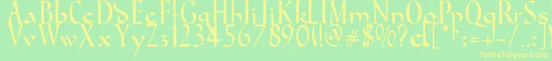 GondolaSd Font – Yellow Fonts on Green Background