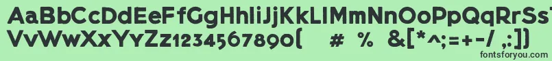 Шрифт Lietzblockdemo – чёрные шрифты на зелёном фоне