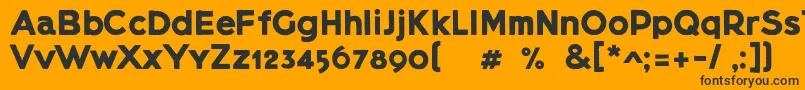 Lietzblockdemo-Schriftart – Schwarze Schriften auf orangefarbenem Hintergrund