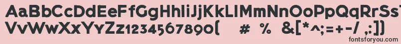 Шрифт Lietzblockdemo – чёрные шрифты на розовом фоне