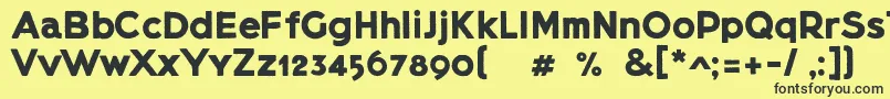 Шрифт Lietzblockdemo – чёрные шрифты на жёлтом фоне