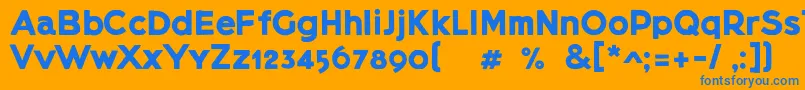 Lietzblockdemo Font – Blue Fonts on Orange Background