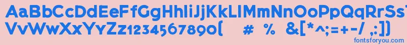 Lietzblockdemo-Schriftart – Blaue Schriften auf rosa Hintergrund
