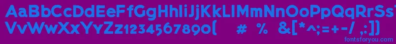 Lietzblockdemo-fontti – siniset fontit violetilla taustalla