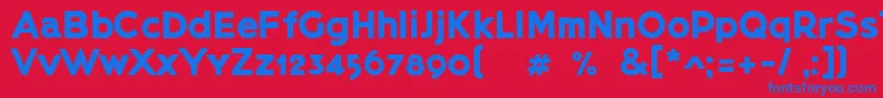 フォントLietzblockdemo – 赤い背景に青い文字