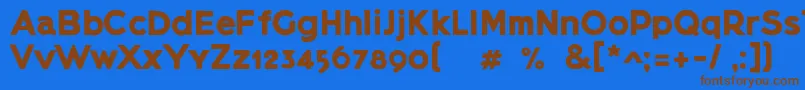 フォントLietzblockdemo – 茶色の文字が青い背景にあります。