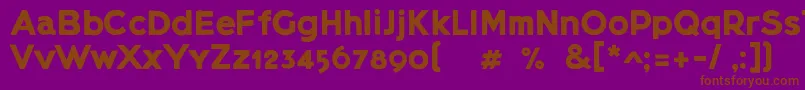 Lietzblockdemo-Schriftart – Braune Schriften auf violettem Hintergrund