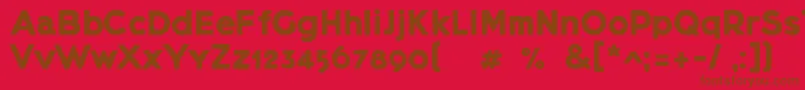 Lietzblockdemo-Schriftart – Braune Schriften auf rotem Hintergrund