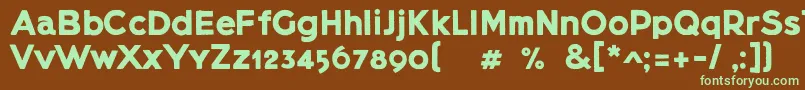 Lietzblockdemo-fontti – vihreät fontit ruskealla taustalla