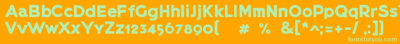 Шрифт Lietzblockdemo – зелёные шрифты на оранжевом фоне