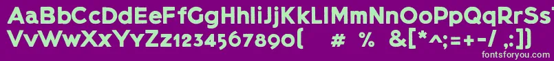 Шрифт Lietzblockdemo – зелёные шрифты на фиолетовом фоне