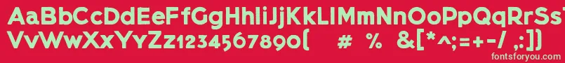 Lietzblockdemo Font – Green Fonts on Red Background