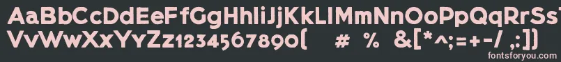 Lietzblockdemo-fontti – vaaleanpunaiset fontit mustalla taustalla