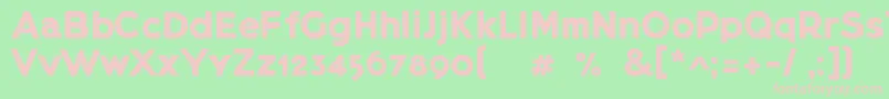 フォントLietzblockdemo – 緑の背景にピンクのフォント