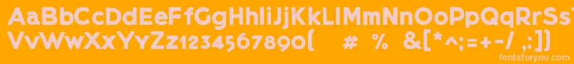 Шрифт Lietzblockdemo – розовые шрифты на оранжевом фоне