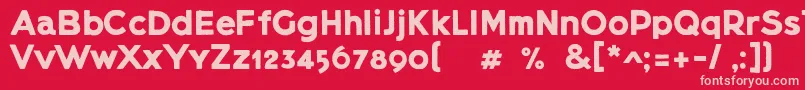 Lietzblockdemo-fontti – vaaleanpunaiset fontit punaisella taustalla