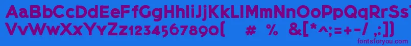 Lietzblockdemo-Schriftart – Violette Schriften auf blauem Hintergrund
