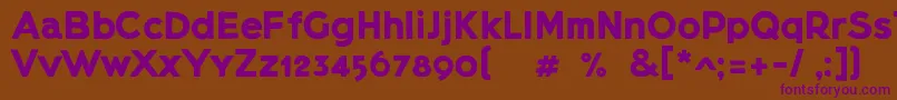 Lietzblockdemo-fontti – violetit fontit ruskealla taustalla