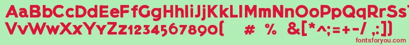 Шрифт Lietzblockdemo – красные шрифты на зелёном фоне