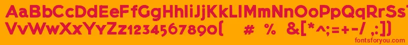 フォントLietzblockdemo – オレンジの背景に赤い文字