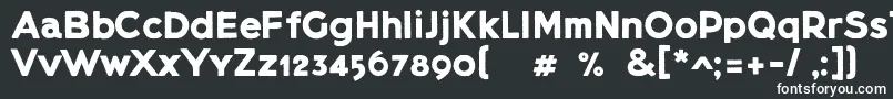 Lietzblockdemo-fontti – valkoiset fontit mustalla taustalla