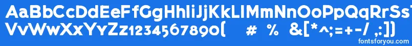 Lietzblockdemo-Schriftart – Weiße Schriften auf blauem Hintergrund