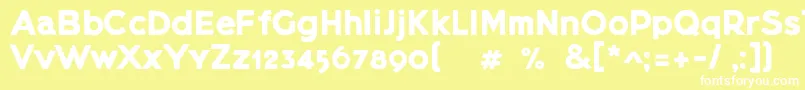 Шрифт Lietzblockdemo – белые шрифты на жёлтом фоне