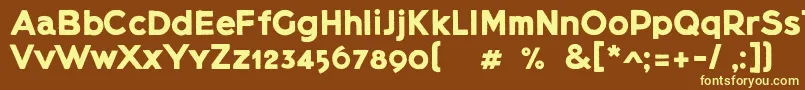 Lietzblockdemo-fontti – keltaiset fontit ruskealla taustalla