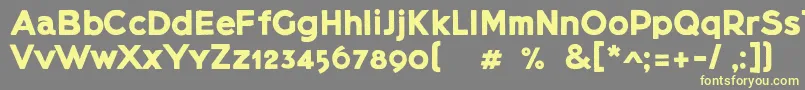Шрифт Lietzblockdemo – жёлтые шрифты на сером фоне
