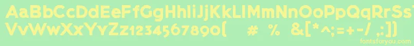 Lietzblockdemo-fontti – keltaiset fontit vihreällä taustalla