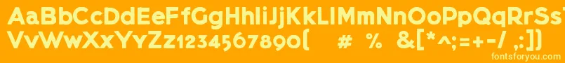 Lietzblockdemo-Schriftart – Gelbe Schriften auf orangefarbenem Hintergrund