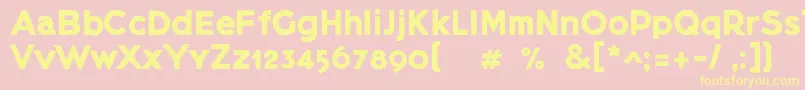 Шрифт Lietzblockdemo – жёлтые шрифты на розовом фоне