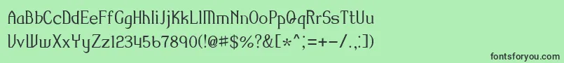 フォントAmiR – 緑の背景に黒い文字