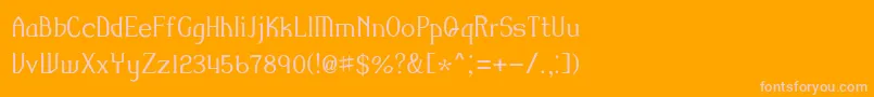フォントAmiR – オレンジの背景にピンクのフォント