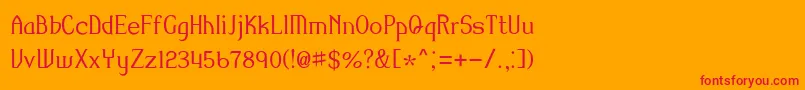 フォントAmiR – オレンジの背景に赤い文字