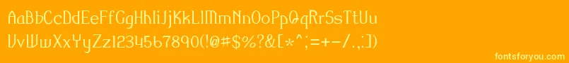 フォントAmiR – オレンジの背景に黄色の文字