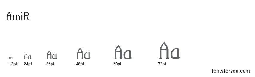 Größen der Schriftart AmiR