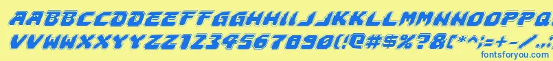 AstropolisAcademyItalic Font – Blue Fonts on Yellow Background