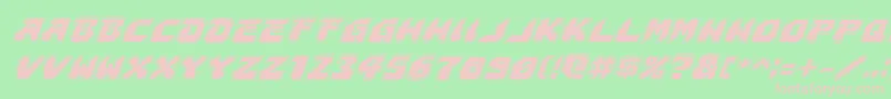 Fonte AstropolisAcademyItalic – fontes rosa em um fundo verde