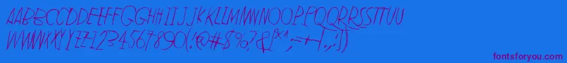 LeanOnMe Font – Purple Fonts on Blue Background