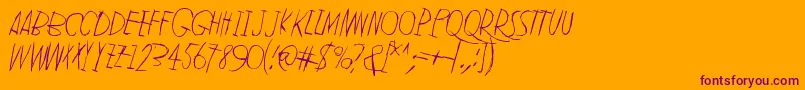 LeanOnMe-Schriftart – Violette Schriften auf orangefarbenem Hintergrund