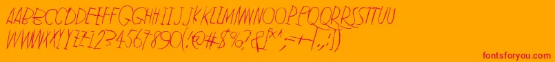 LeanOnMe Font – Red Fonts on Orange Background