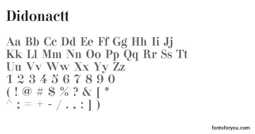 Шрифт Didonactt – алфавит, цифры, специальные символы