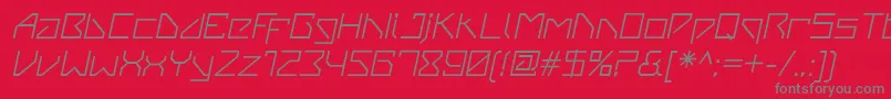 フォントVanbergerItalic – 赤い背景に灰色の文字