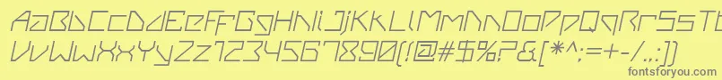 VanbergerItalic-Schriftart – Graue Schriften auf gelbem Hintergrund
