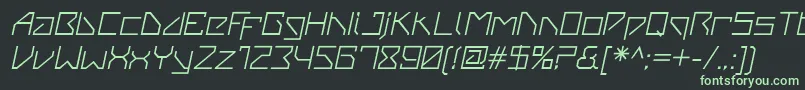 VanbergerItalic Font – Green Fonts on Black Background