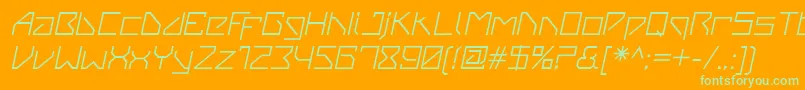 VanbergerItalic Font – Green Fonts on Orange Background