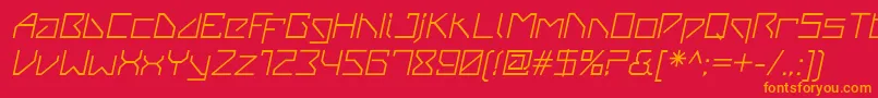 フォントVanbergerItalic – 赤い背景にオレンジの文字